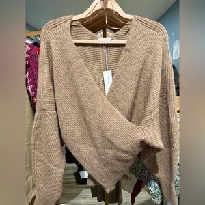 *BOUTIQUE* NWT - Cozy Tan Wrap Sweater